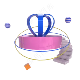 C4D立体618电商漂浮小展台