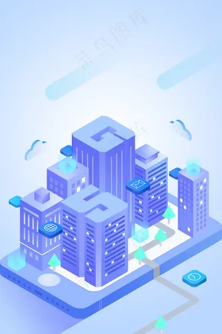 2.5D风格互联网科技手机通讯5G网络