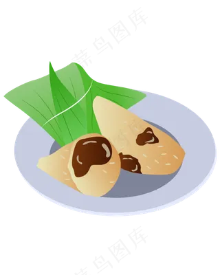 矢量免扣卡通粽子