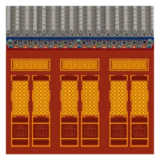 古典瓦片屋檐门,免抠元素