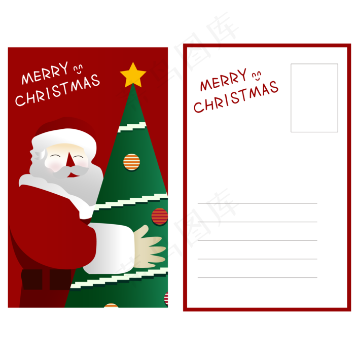 矢量圣诞明信片(2000X2000(DPI:300))ai矢量模版下载