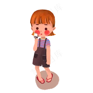 吃雪糕的小女孩