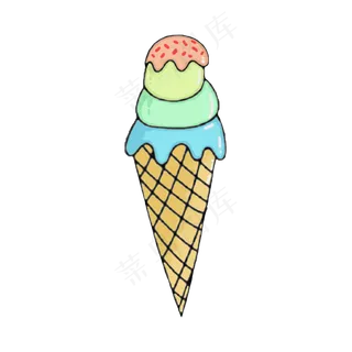 夏日冰淇淋手绘卡通装饰