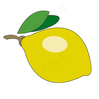 一个带叶子的新鲜柠檬免抠图