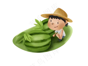 暑假夏日夏季大暑小暑吃西瓜