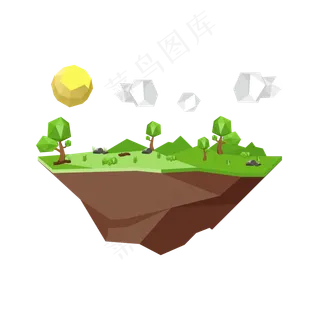 lowpoly森林公园矢量图片,免抠元素