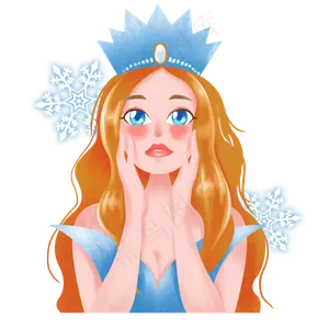 卡通三八妇女节美丽女性之冰雪女,免抠元素