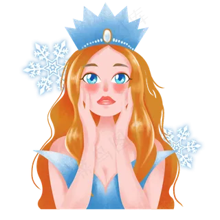 卡通三八妇女节美丽女性之冰雪女,免抠元素