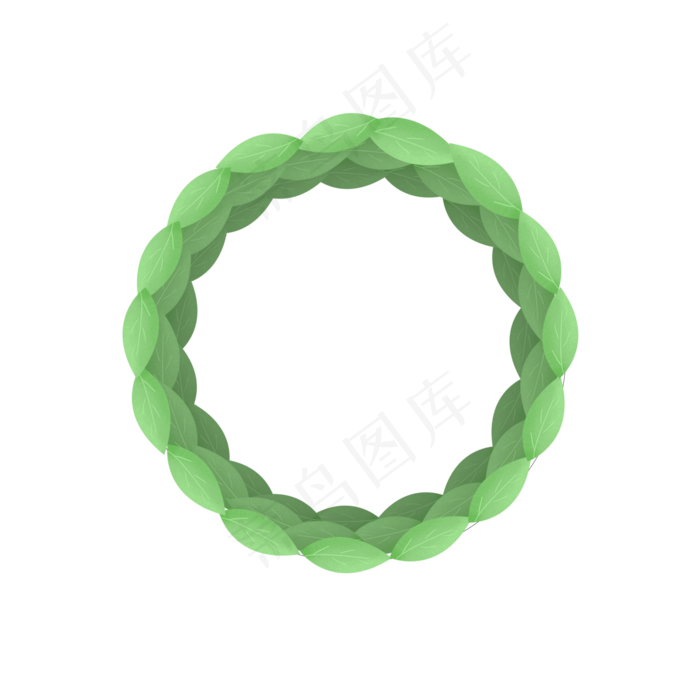 矢量绿叶圆环组合