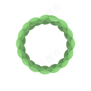 矢量绿叶圆环组合