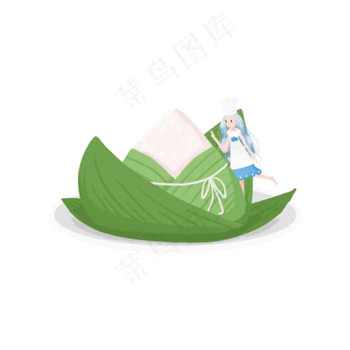 端午节包粽子的女孩(2000X2000(DPI:300))psd模版下载