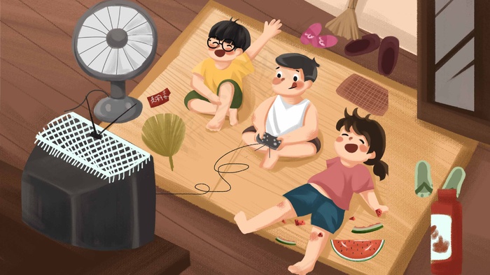 童年记忆打游戏玩耍友谊孩子旧时代(2880*1620px 300 dpi )