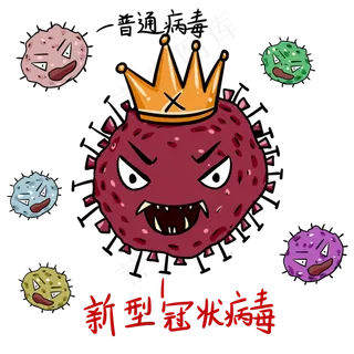 新型冠状病毒区分,免抠元素