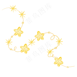 情人节金丝星星,免抠元素