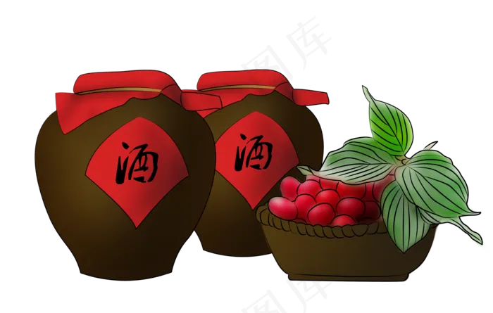 重阳节之重阳茱萸酒,免抠元素