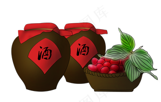 重阳节之重阳茱萸酒,免抠元素