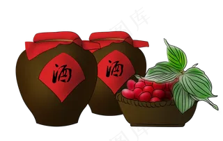 重阳节之重阳茱萸酒,免抠元素