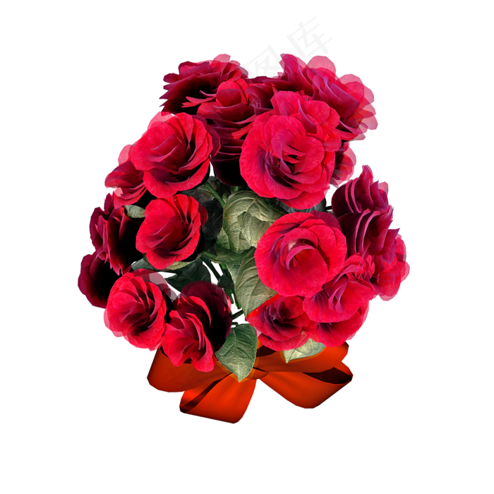 红色玫瑰花束png图