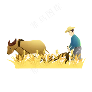 芒种麦子耕种农民素材