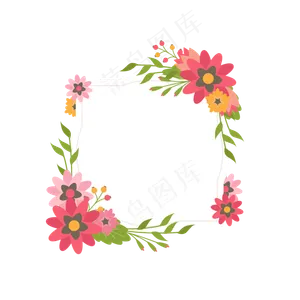 夏季夏至夏天画框花朵免扣素材
