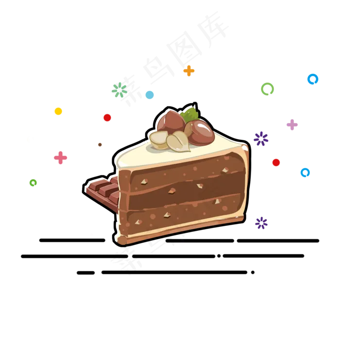 手绘卡通奶油蛋糕(2000X2000(DPI:300))psd模版下载