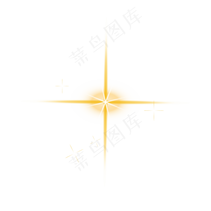 黄色星光矢量光晕,免抠元素