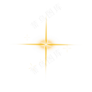 黄色星光矢量光晕,免抠元素