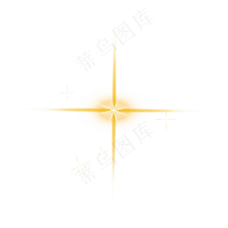 黄色星光矢量光晕,免抠元素