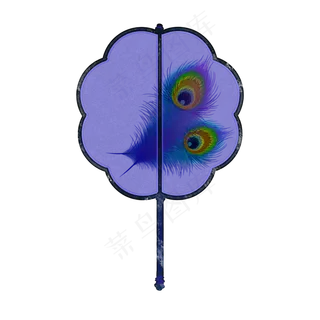 古风扇子雀领团扇,免抠元素