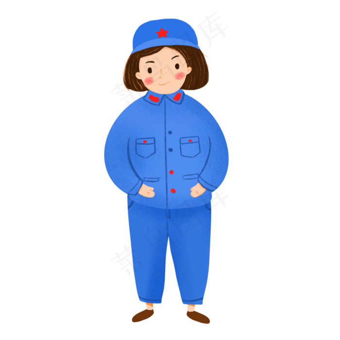 卡通建党节娘子军