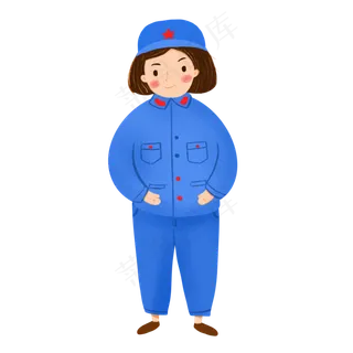 卡通建党节娘子军