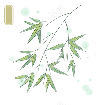 中国风淡绿色竹子