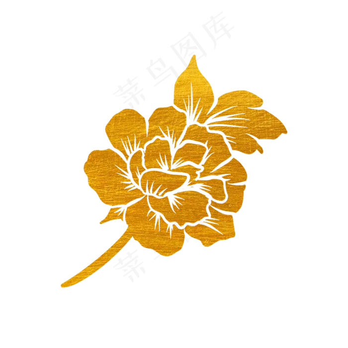 烫金花草剪纸长寿花(2048X2048(DPI:132))psd模版下载