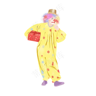 马戏团愚人节可爱小丑