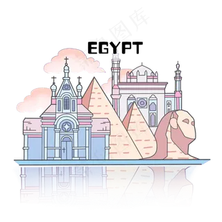 城市地标埃及地标建筑PNG,免抠元素