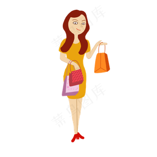 手绘卡通狂欢购物