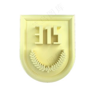 315C4D黄色立体盾牌