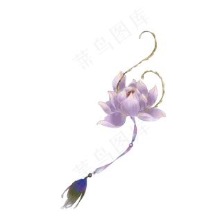 古风素材紫色荷花灯