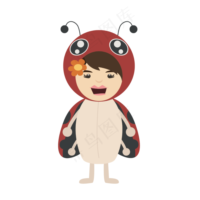 儿童节瓢虫服饰矢量素材