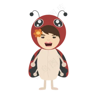 儿童节瓢虫服饰矢量素材