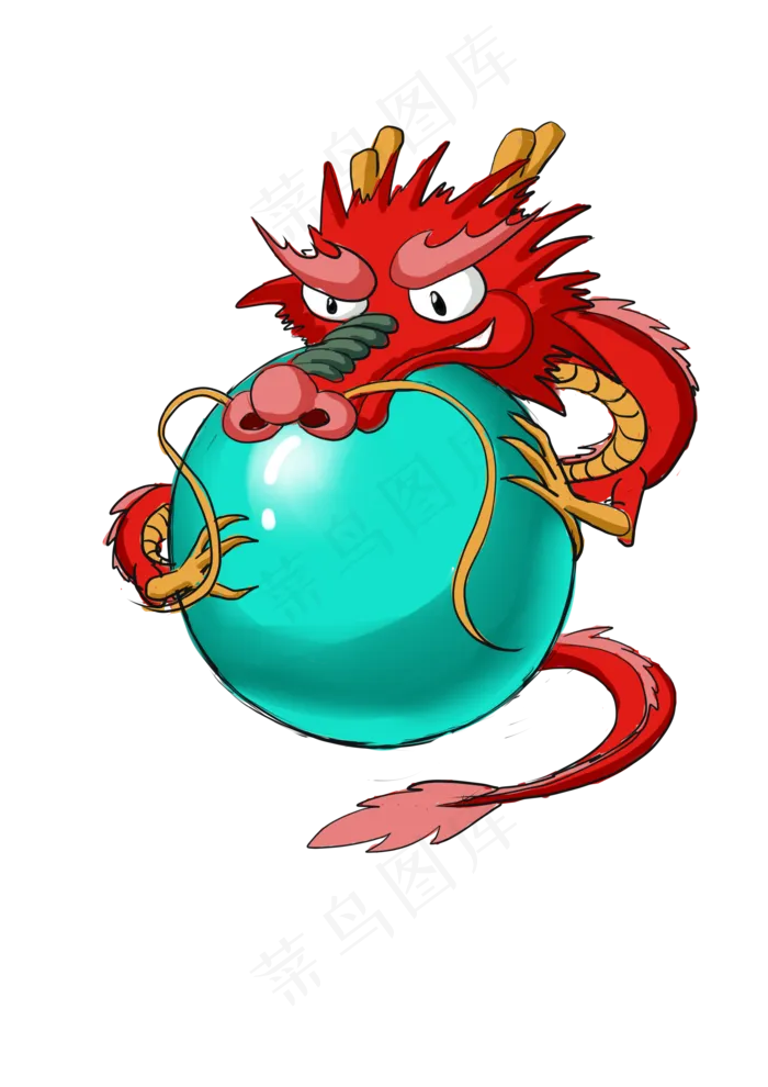 红色的龙与蓝龙珠,免抠元素(3507X4960(DPI:300))psd模版下载