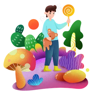 拿着棒棒糖男孩