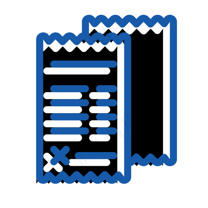 蓝色纸张文件矢量商务icon图标(2000*2000px 300 dpi )ai矢量模版下载