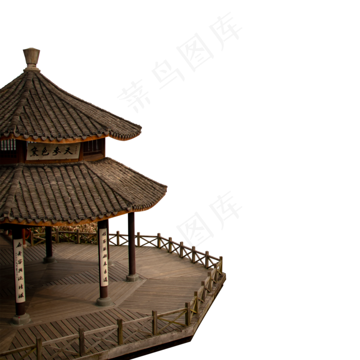 一个复古的水上凉亭,免抠元素(2000X2000(DPI:300))psd模版下载