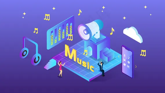 青年享受音乐场景