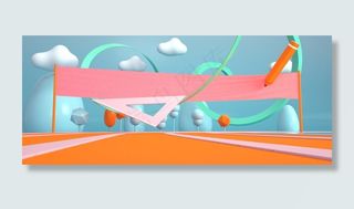 开学季校园运动场横幅电商banner