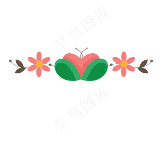 彩色的花朵绿色的叶子