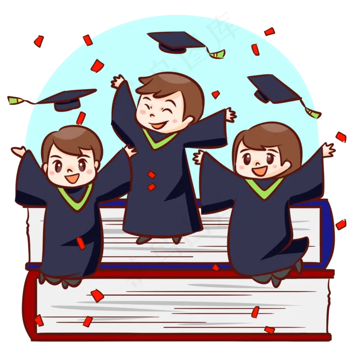 毕业季快乐抛学士帽(2000X2000(DPI:300))psd模版下载