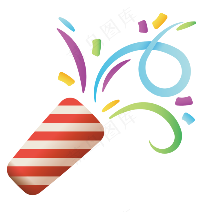 愚人节红色礼炮插画