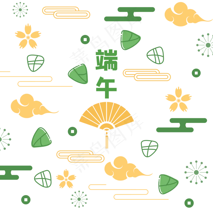 端午节粽子云纹底纹(2000X2000(DPI:300))psd模版下载